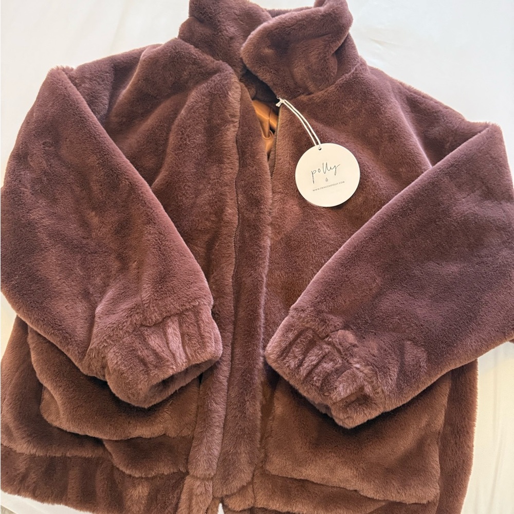 Oh Polly Rich Brown Teddy Jacket